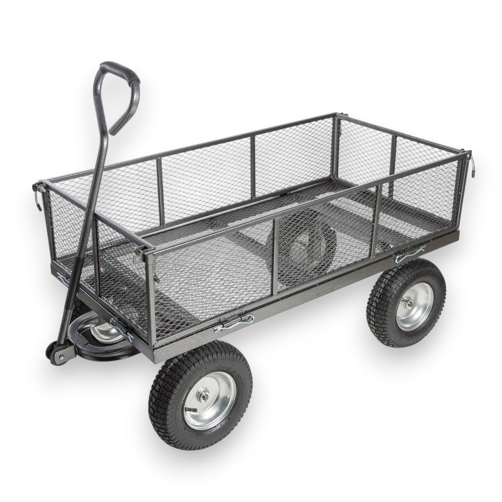 Flat Deck Mesh Trolley – Heavy Duty Garden & Utility Cart