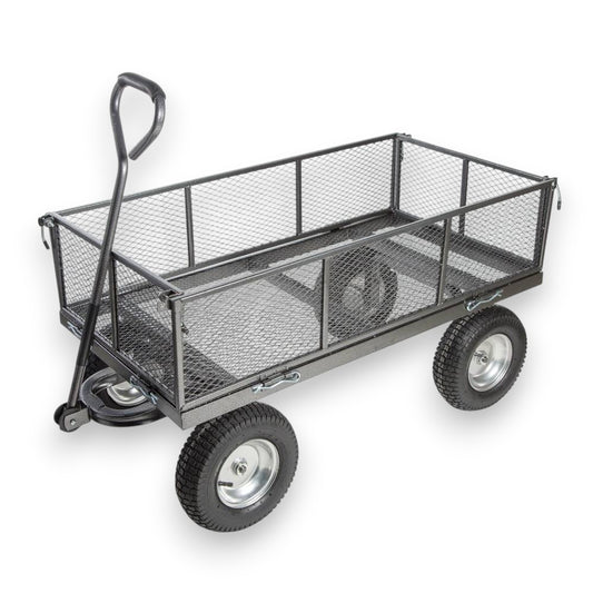 Flat Deck Mesh Trolley – Heavy Duty Garden & Utility Cart