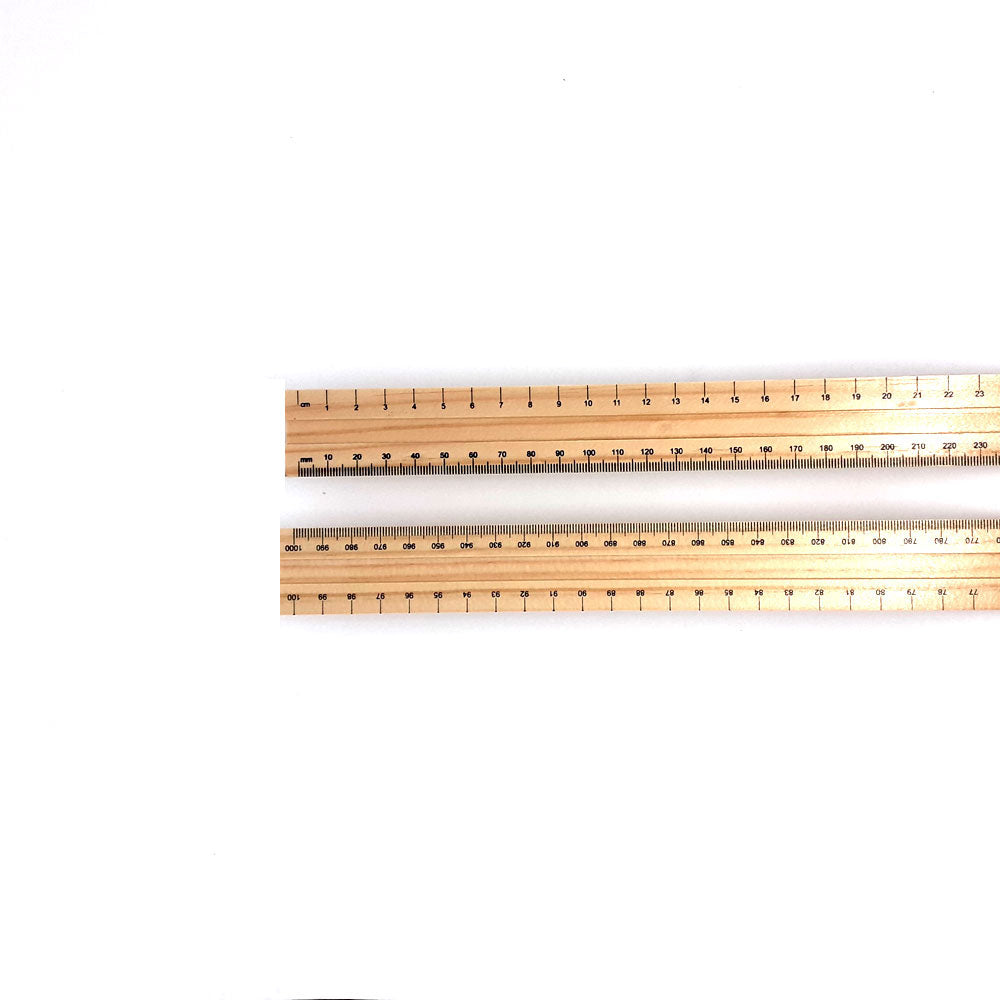 Wooden Metre Ruler - Grooved