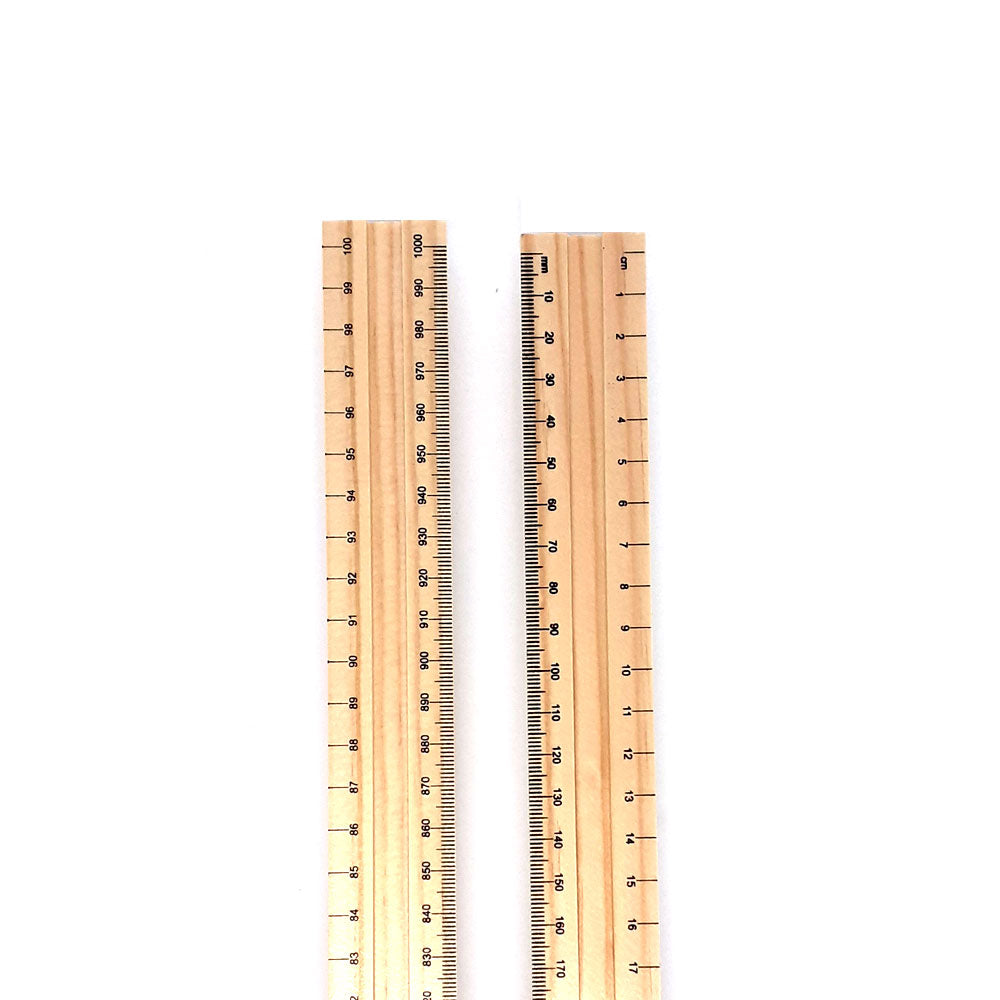 Wooden Metre Ruler - Grooved