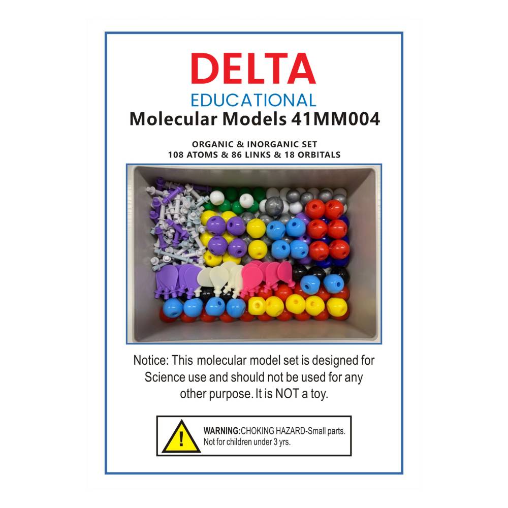 Organic and inorganic molecular model teacher set contents label