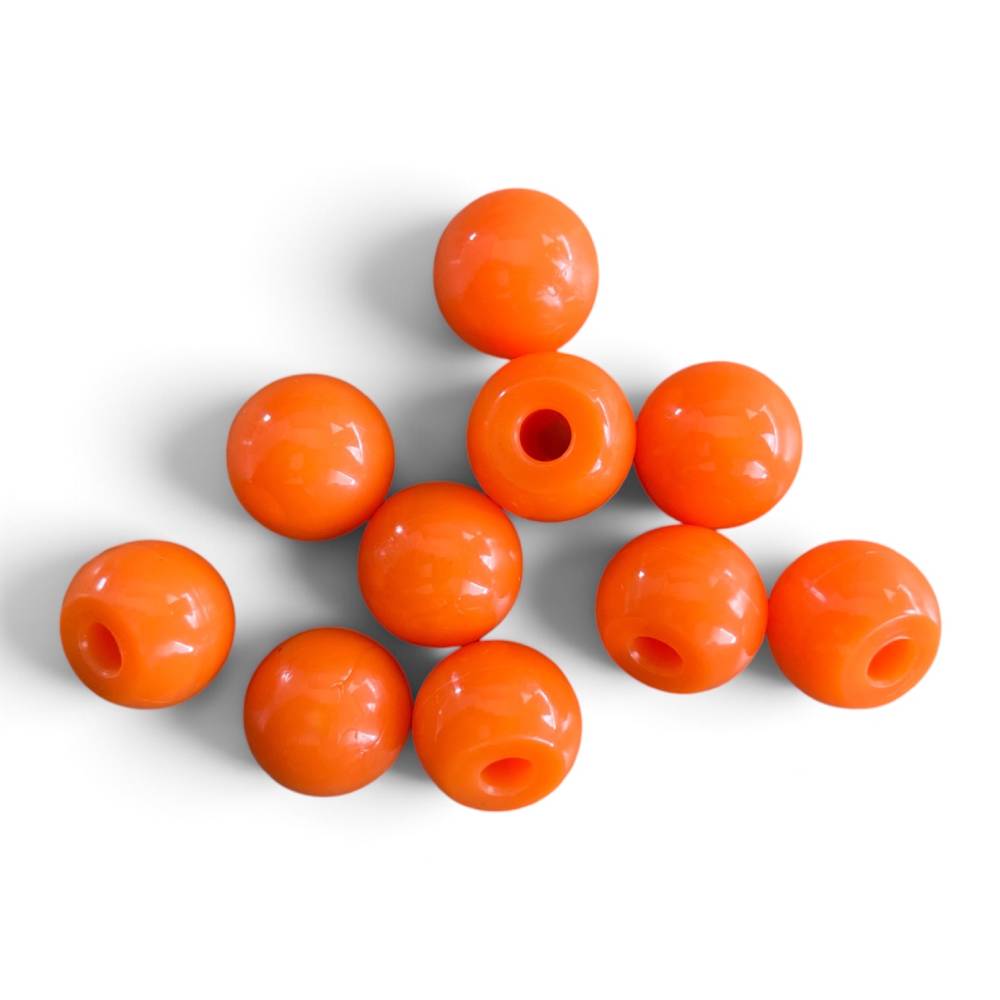 Bromine molecular model atoms 17mm 1-hole orange – pack of 10