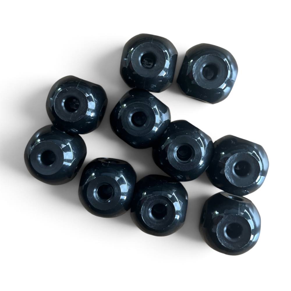 Carbon molecular model atoms 23mm 6-hole black – pack of 10