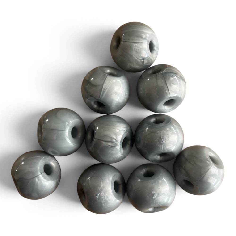 Metal molecular model atoms 23mm 3-hole pyramidal grey – pack of 10