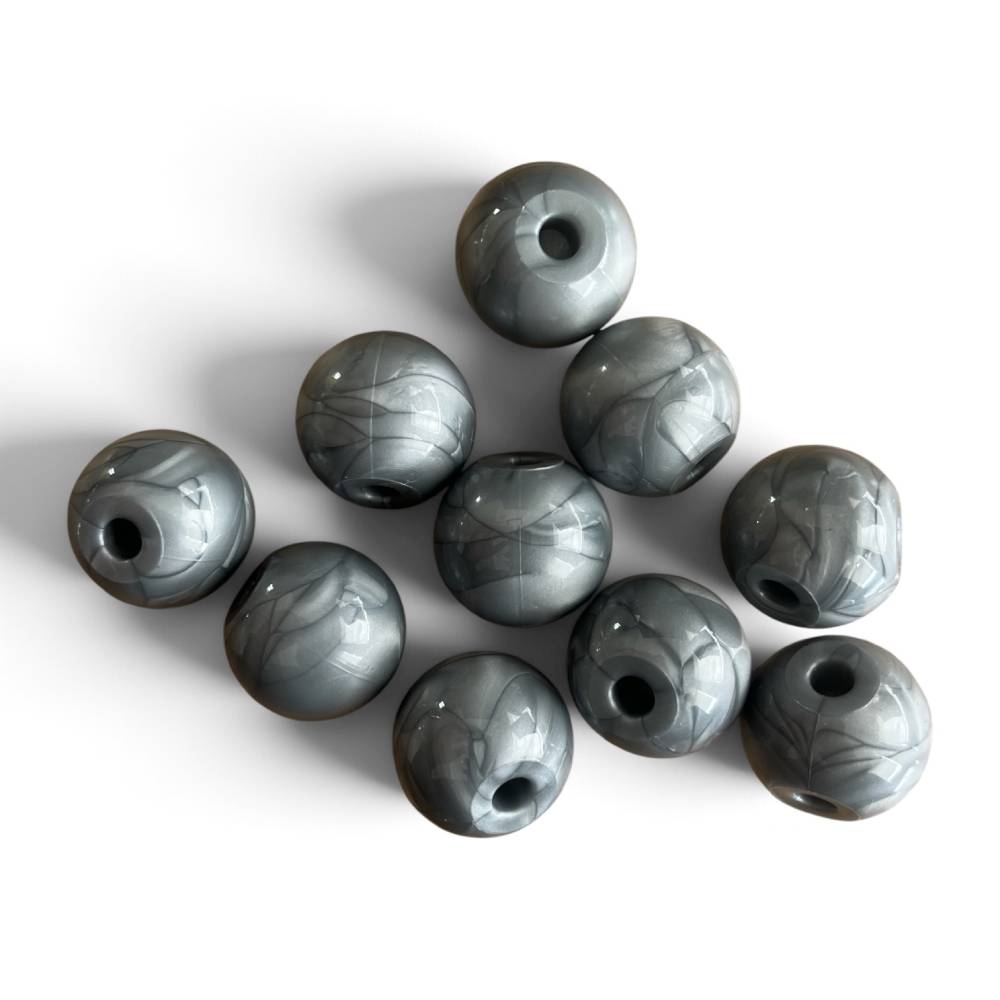 Metal molecular model atoms 23mm 2-hole angular grey – pack of 10