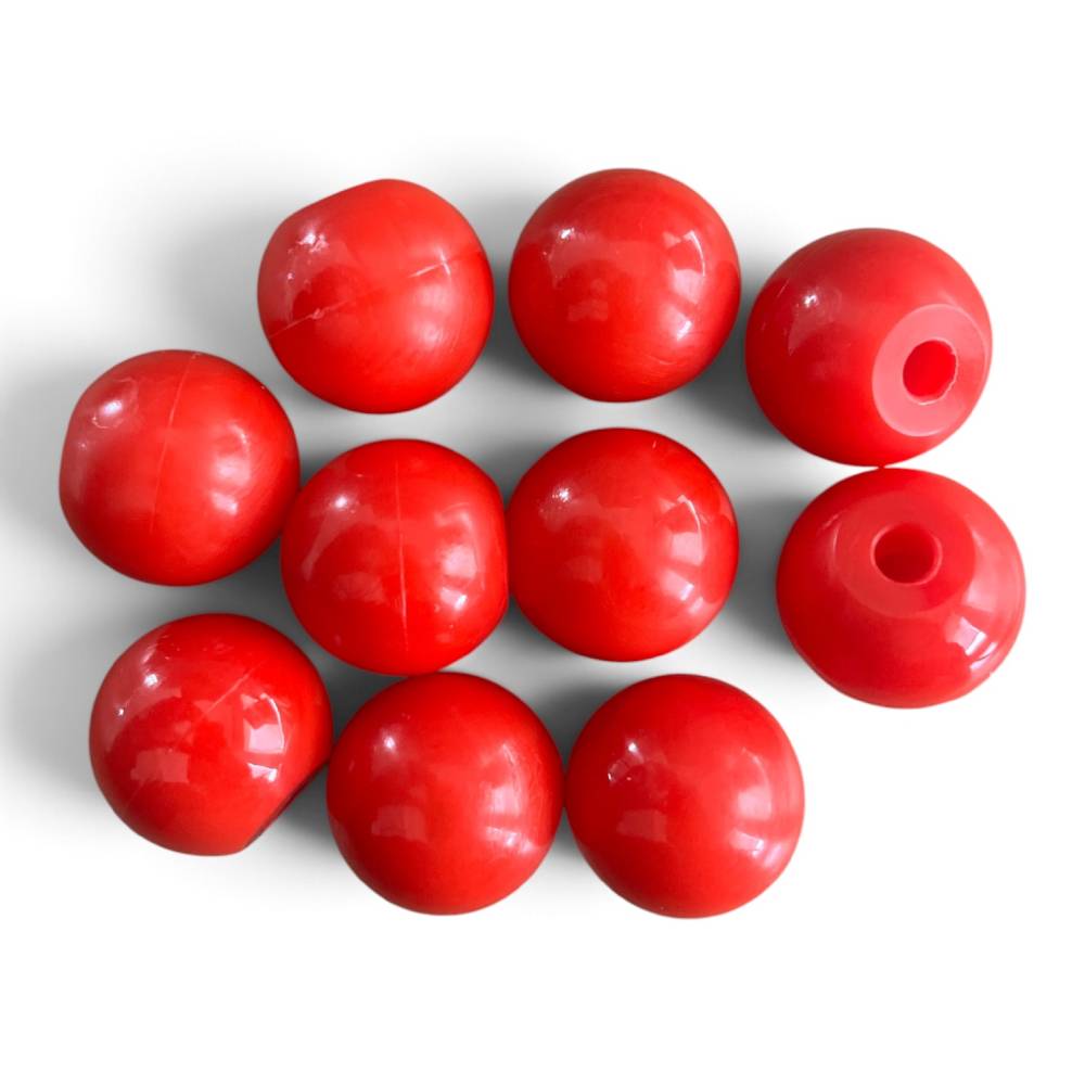 Oxygen Molecular Model Atom – 23mm 1-Hole Red – Pack of 10