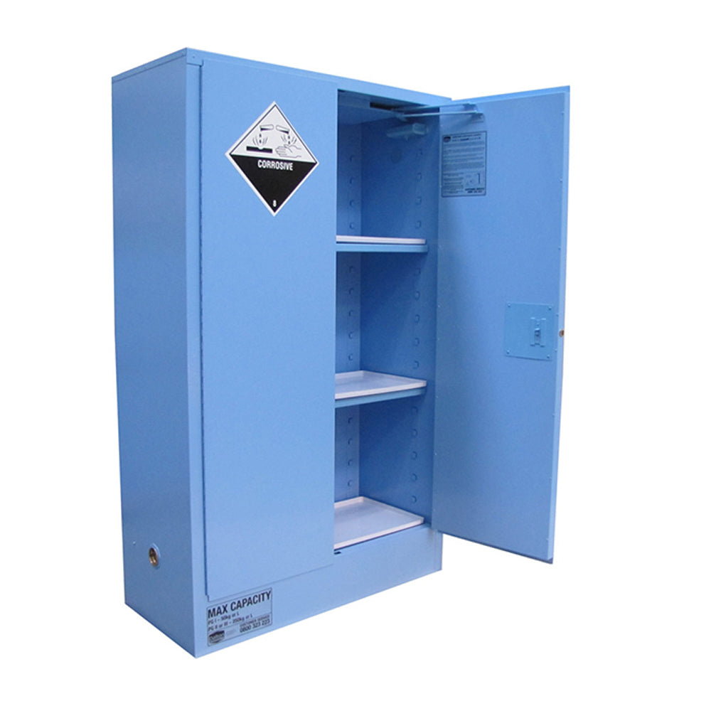 Corrosives Cabinet 250L, 3 shelves
