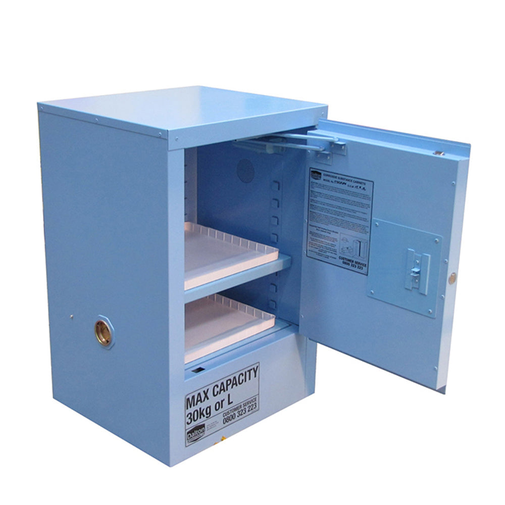 Corrosives Cabinet 30L, 1 shelf