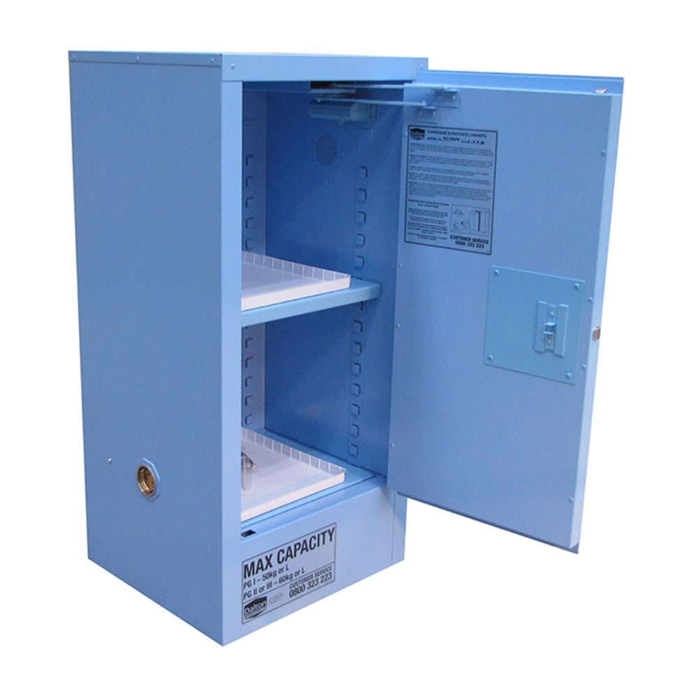 Corrosives Cabinet 60L, 2 shelves