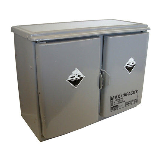 Corrosives Cabinet PVC 140L, 2-Chambers, Under-Bench