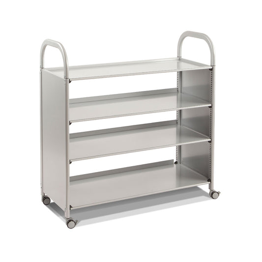 Gratnells Callero Flat Shelf Trolley With 3 Wide Shelves Silver