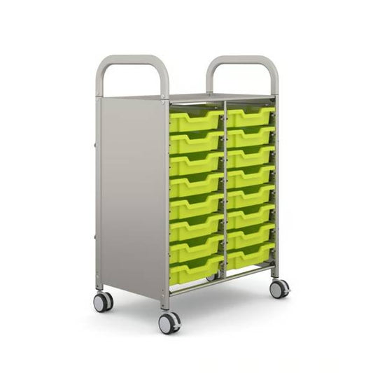 Gratnells Callero Plus Double Trolley – 16 Shallow Trays