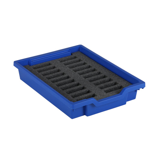 Gratnells Foam Insert – 50mm Deep, 20 Stopwatch Cut-Outs (80 x 20mm, Fits F1 & F2 Tray)