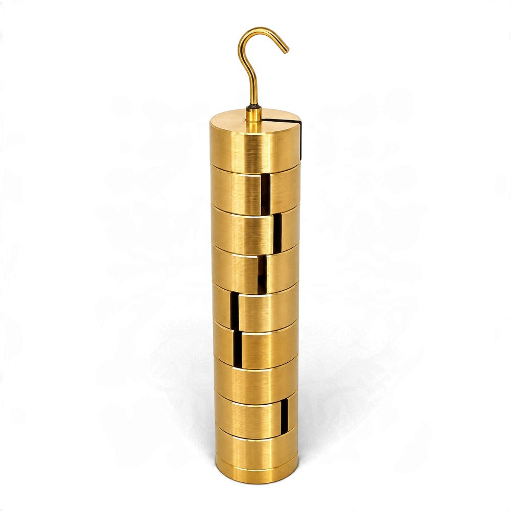 500 g brass slotted mass set with hook and nine 50 g weights