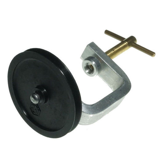 Pulley,50mm Dia,Nylon,Horizontal,On Clamp