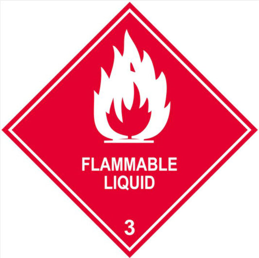 DG Self-Adhesive Label Flammable Liquid 3, 240 x 240mm