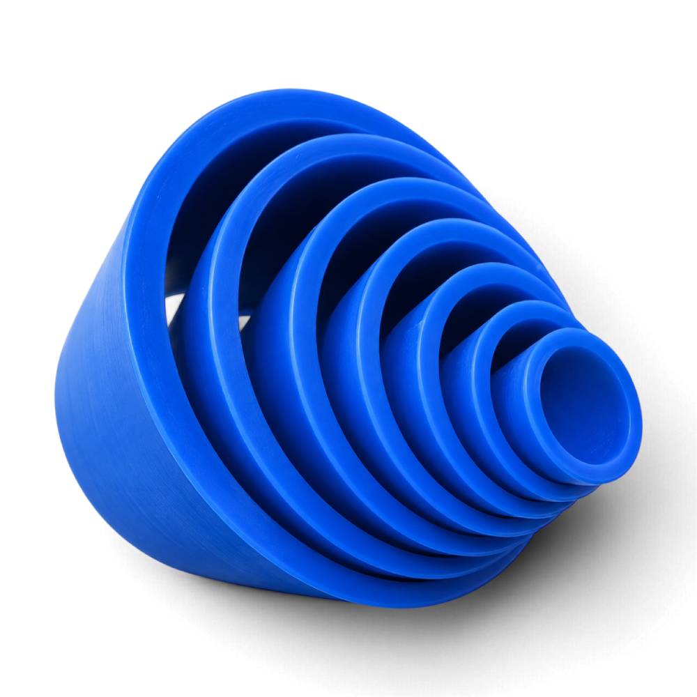 Set of 7 rubber filter flask sleeves for vacuum filtration
