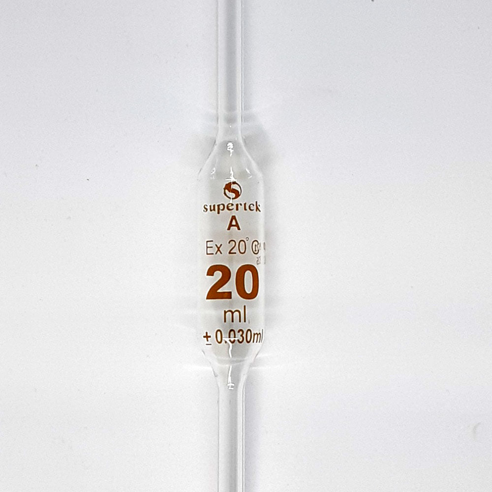 Volumetric Pipette A-Grade 20ml, Supertek