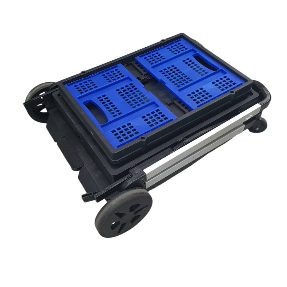 2 Tier Folding Trolley – Collapsible & Multi-Purpose