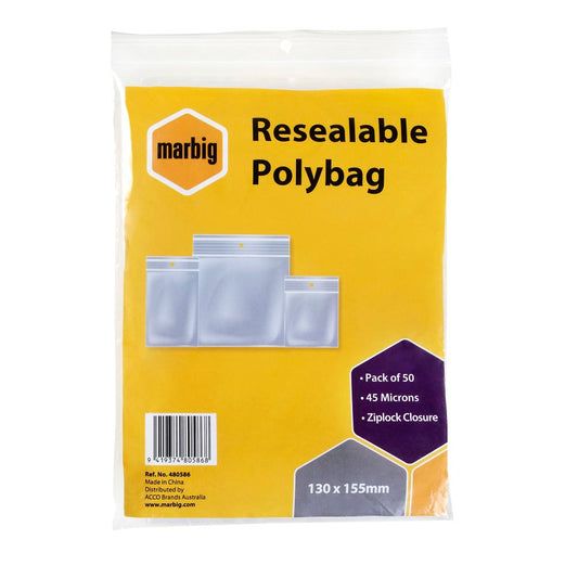 Resealable Plastic Bags 130 X 155 - 50 Pack
