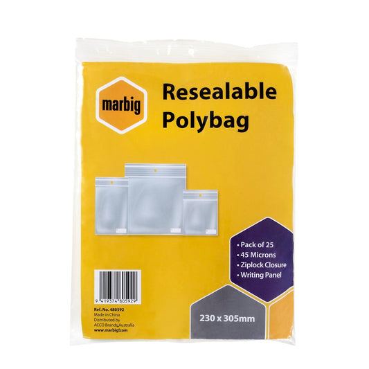 Resealable Plastic Bags 230 X 305 - 25 Pack A4