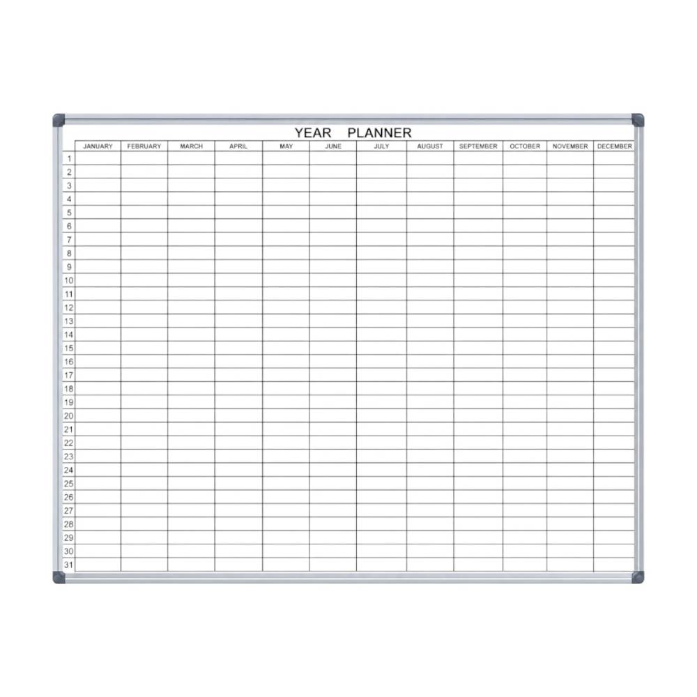Porcelain Year Planner Whiteboard 900 x 1200mm – PRO-ETCH™ Laser Etched