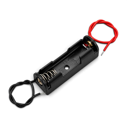 Battery holder with wires for one AA battery