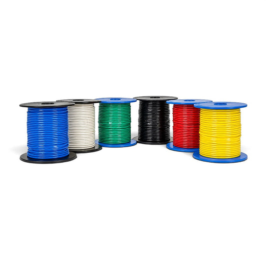 Six rolls of mixed-colour stranded hook-up wire