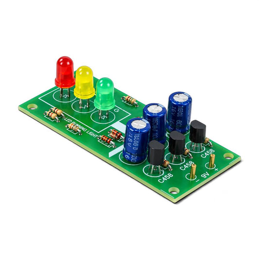 Mini traffic light electronics kit with three LEDs