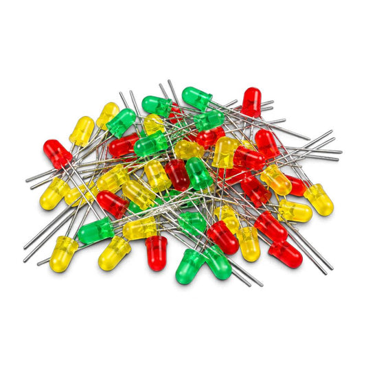 Mixed 5 mm red green and yellow LEDs