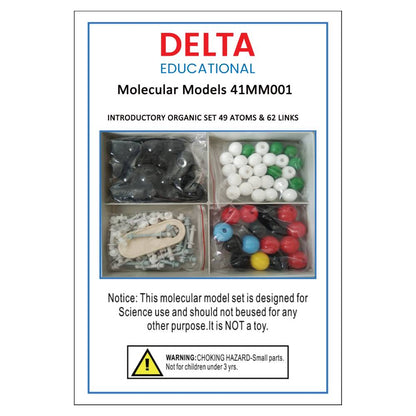Introductory organic molecular model set contents label