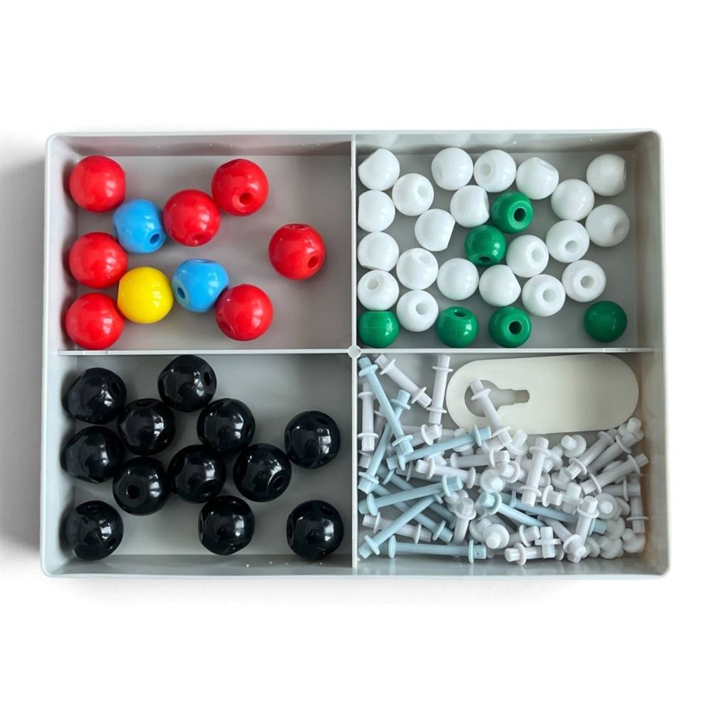 Introductory organic molecular model set with 49 atoms