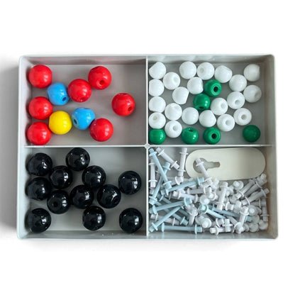 Introductory organic molecular model set with 49 atoms