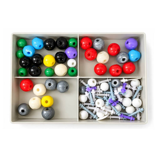 Organic and inorganic molecular model student set with 53 atoms