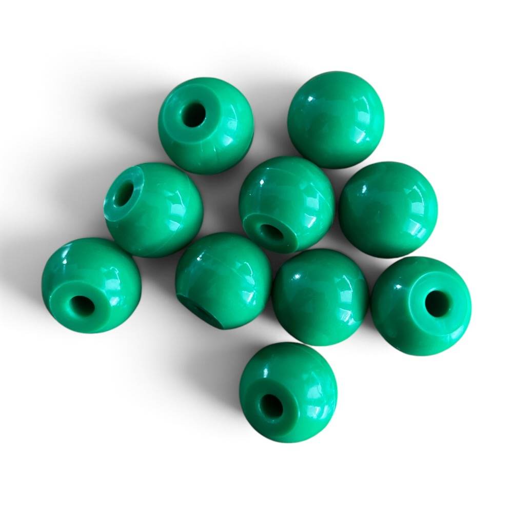 Halogen molecular model atoms 20mm 1-hole green – pack of 10