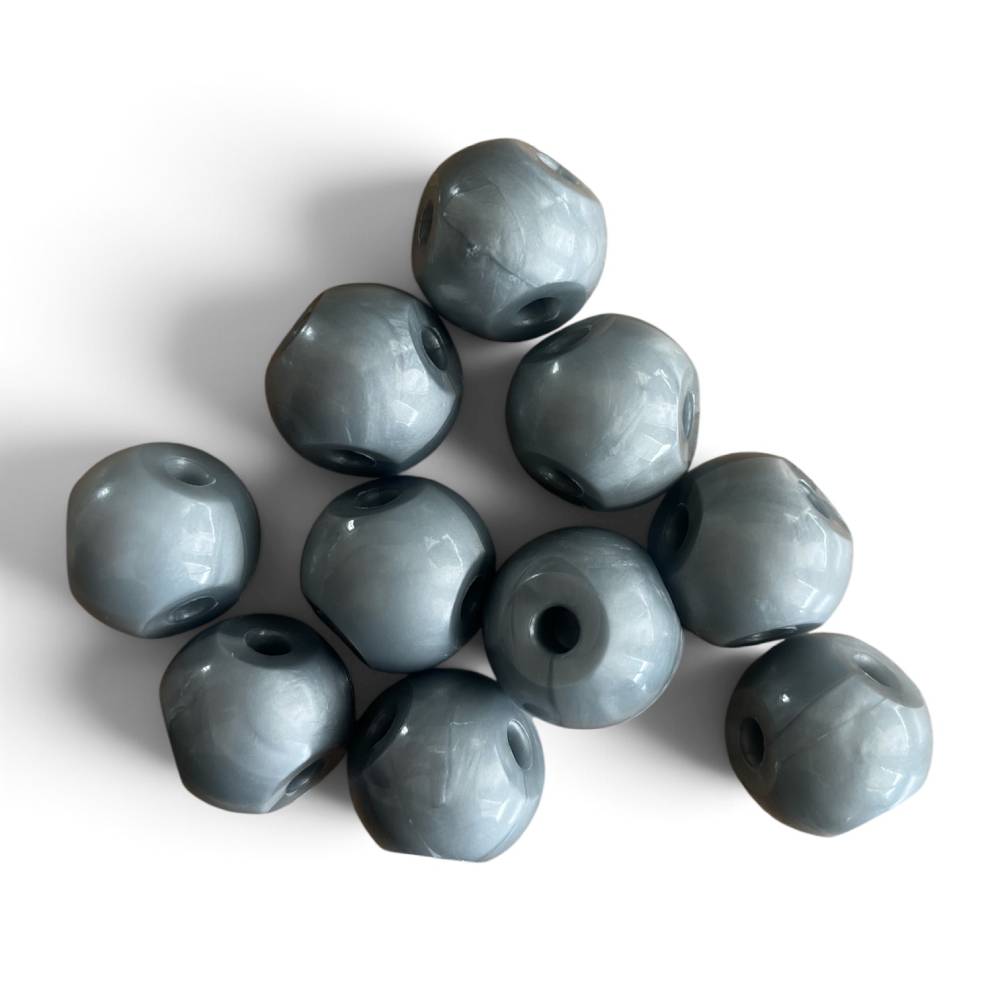 Metal molecular model atoms 23mm 4-hole tetrahedral grey – pack of 10