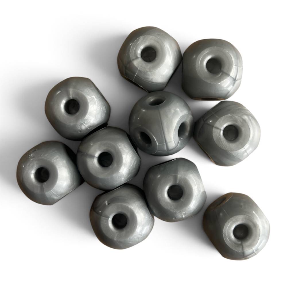 Metal molecular model atoms 23mm 6-hole grey – pack of 10