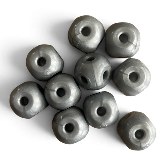 Metal molecular model atoms 23mm 6-hole grey – pack of 10