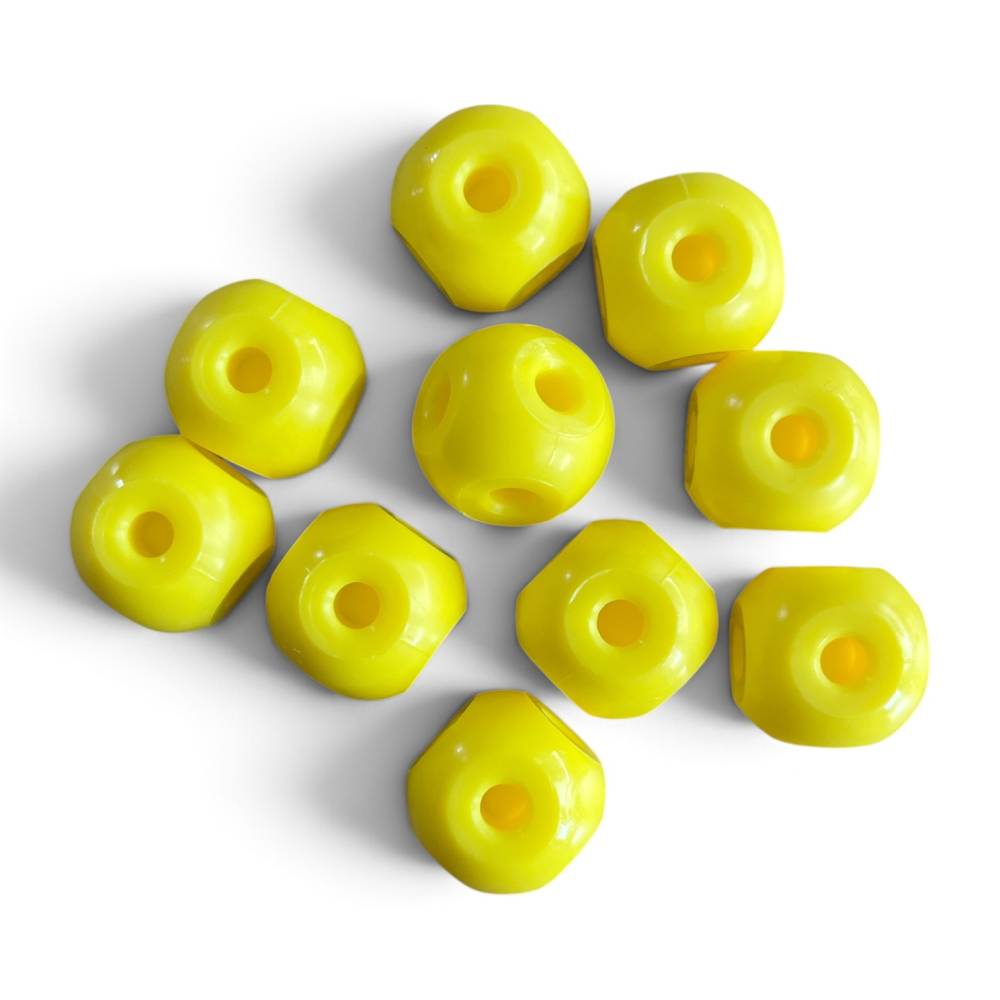Sulphur molecular model atoms 23mm 6-hole 90 degree yellow – pack of 10
