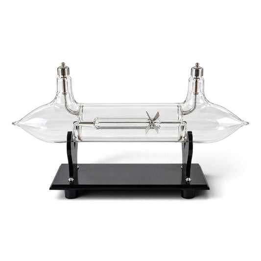 Crookes cathode ray tube with internal paddle wheel for school physics demonstrations
