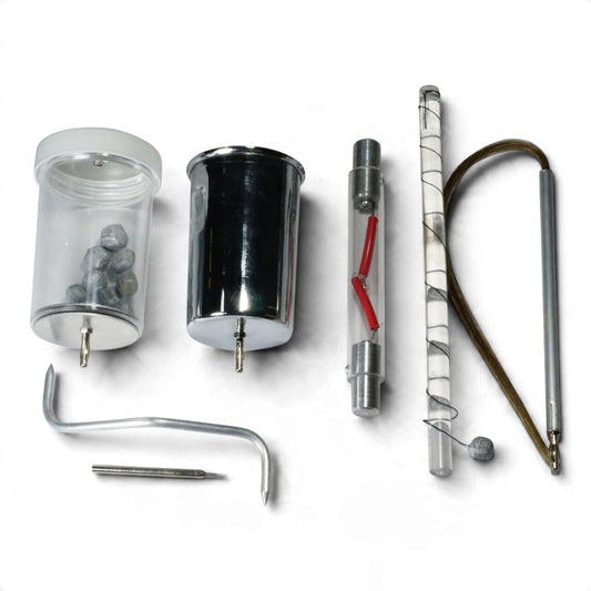 Seven-piece IEC Van de Graaff accessory set for electrostatic demonstrations
