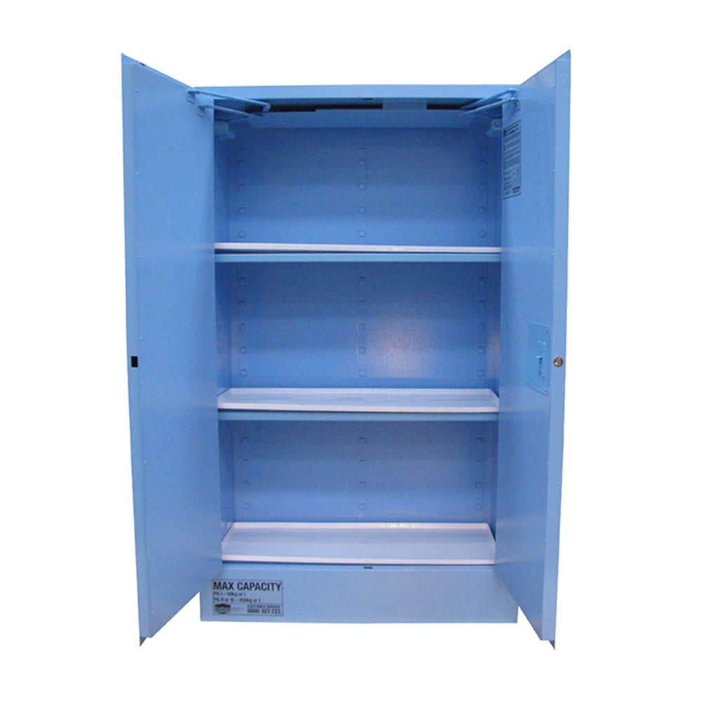 Corrosives Cabinet 250L, 3 shelves