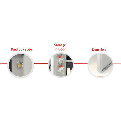 Corrosives Cabinet PVC 70L, One Chamber, Under-Bench