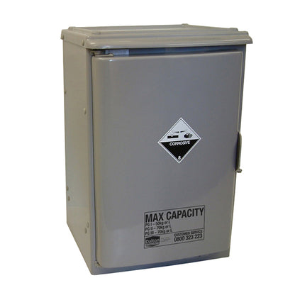 Corrosives Cabinet PVC 70L, One Chamber, Under-Bench