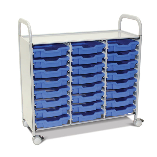 Gratnells ‘Callero Plus’ Trolley 3-Column w- x24 Shallow Trays