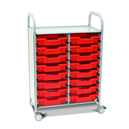 Gratnells ‘Callero Plus’ Trolley 2-Column w- x16 Shallow Trays