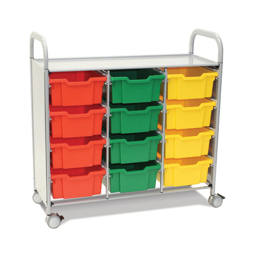 Gratnells 'Callero Plus' Treble Trolley 3-Column w- x12 Deep Trays