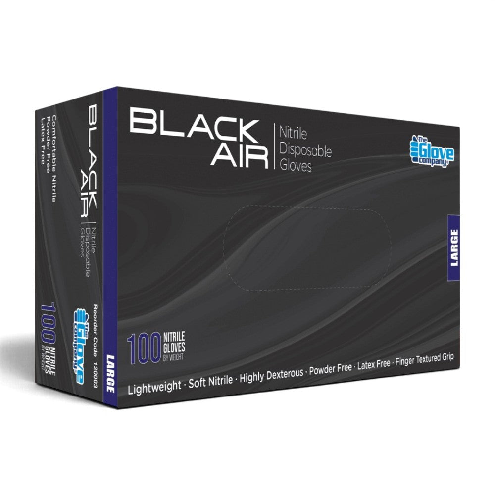 Black Rocket powder-free black nitrile gloves pack of 100