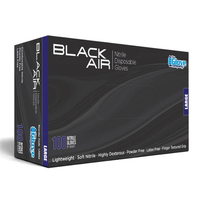 Black Rocket powder-free black nitrile gloves pack of 100