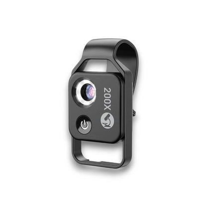 Smartphone Microscope 200X Clip-On with LED Light & CPL Lens – Portable Mobile Microscope